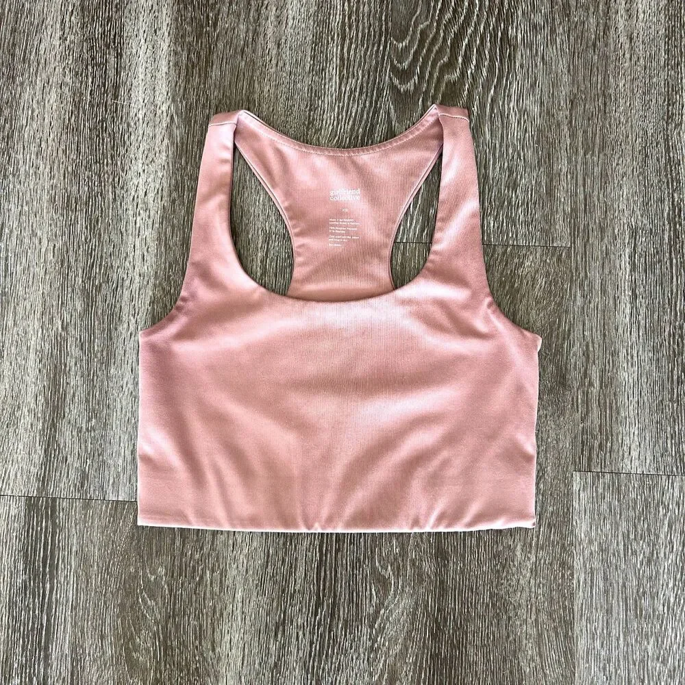 NWOT GIRLFRIEND COLLECTIVE Paloma Sports‎ Bra XS Rose Quartz Pink Racerback Crop